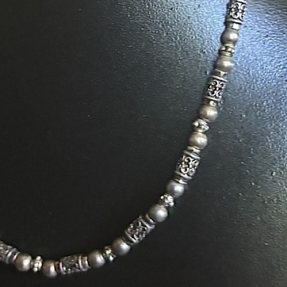 Vintage Napier Silver Tribal Bead Necklace 16" Silver Bead Necklace - Picture 3 of 8